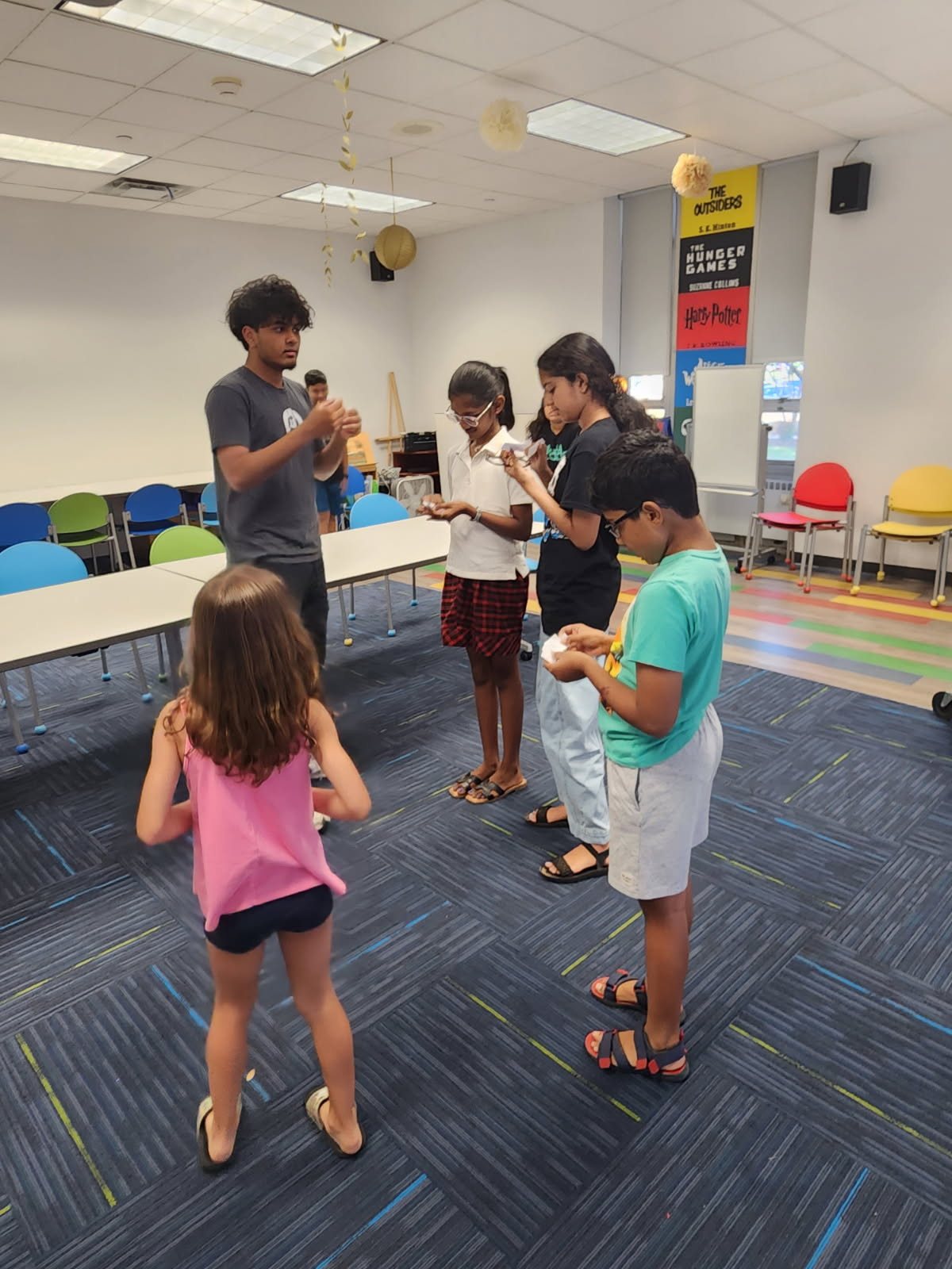 Students working together during a lesson