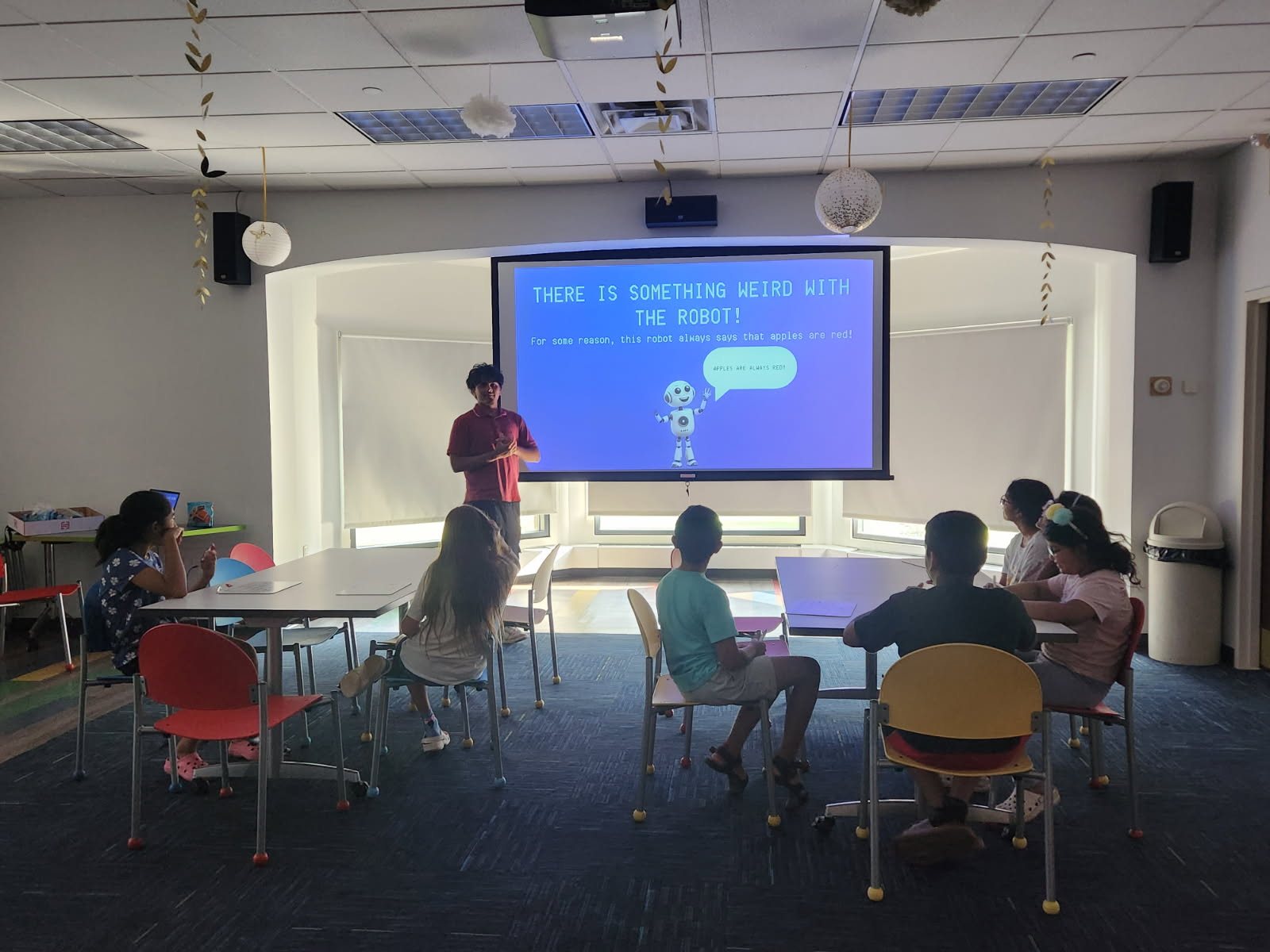 A lesson about a robot that always says apples are red